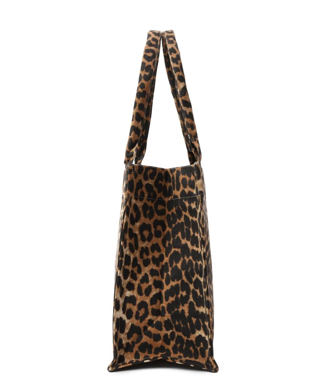 GANNI Коричневая хлопковая сумка тоут, фото 3