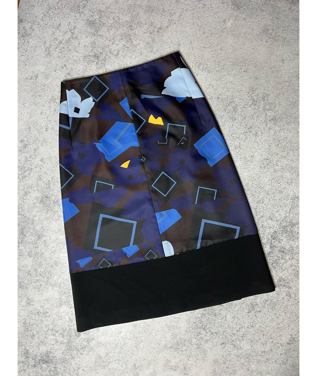 JIL SANDER Мульти полиэстеровая юбка миди, фото 5