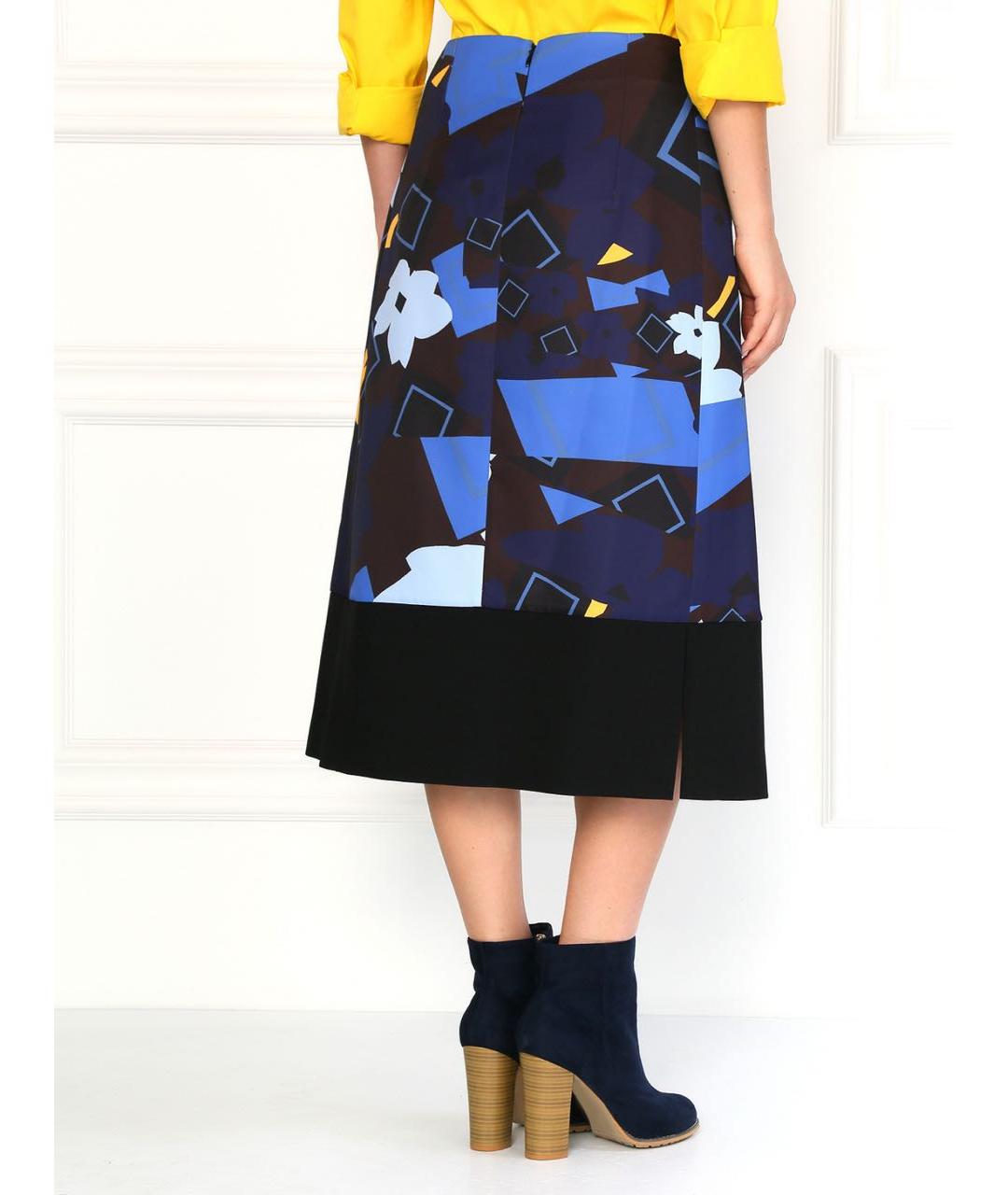 JIL SANDER Мульти полиэстеровая юбка миди, фото 4