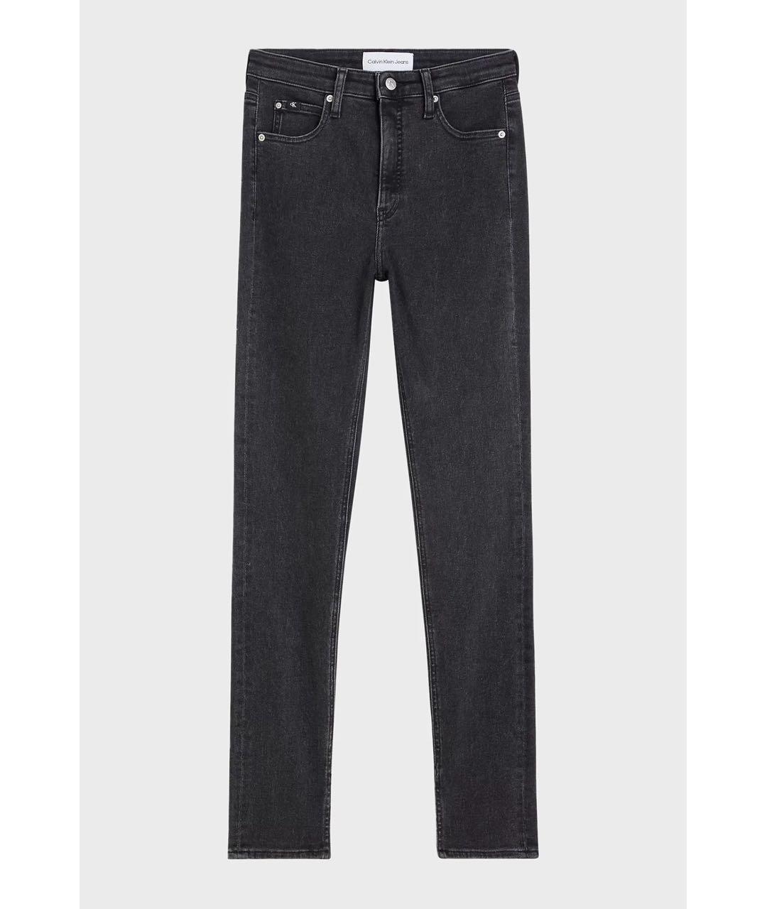 CALVIN KLEIN Черные хлопко-эластановые джинсы слим, фото 6