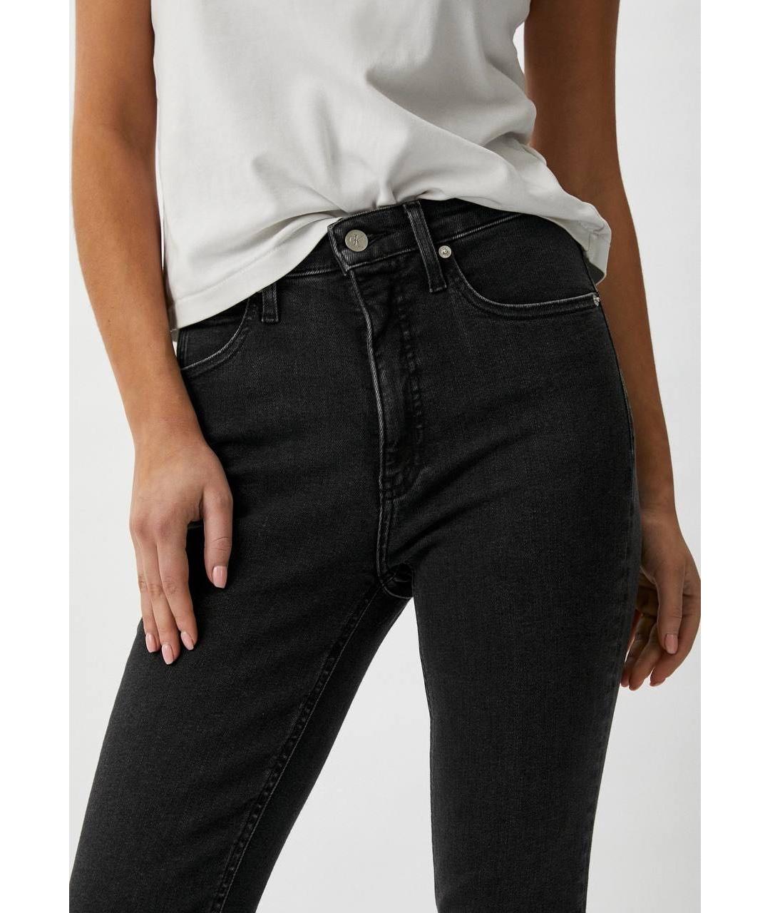 CALVIN KLEIN Черные хлопко-эластановые джинсы слим, фото 5