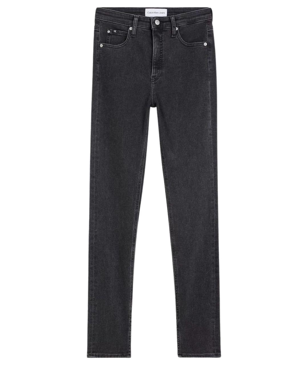 CALVIN KLEIN Черные хлопко-эластановые джинсы слим, фото 1
