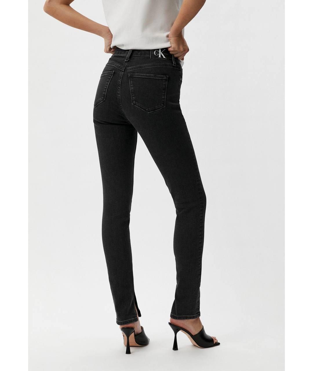 CALVIN KLEIN Черные хлопко-эластановые джинсы слим, фото 3