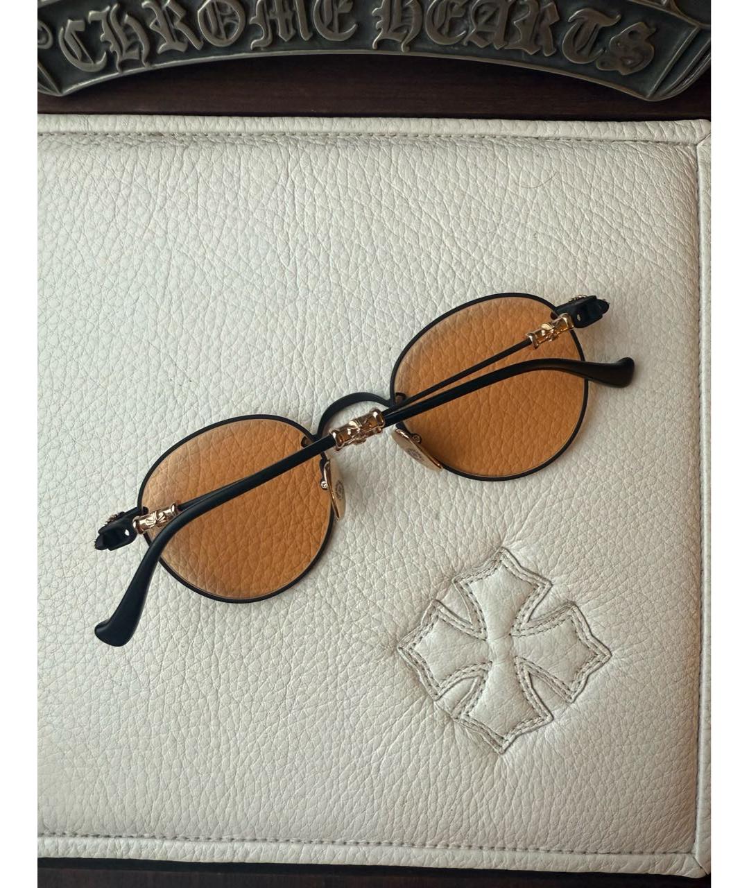 CHROME HEARTS Черные металлические солнцезащитные очки, фото 2