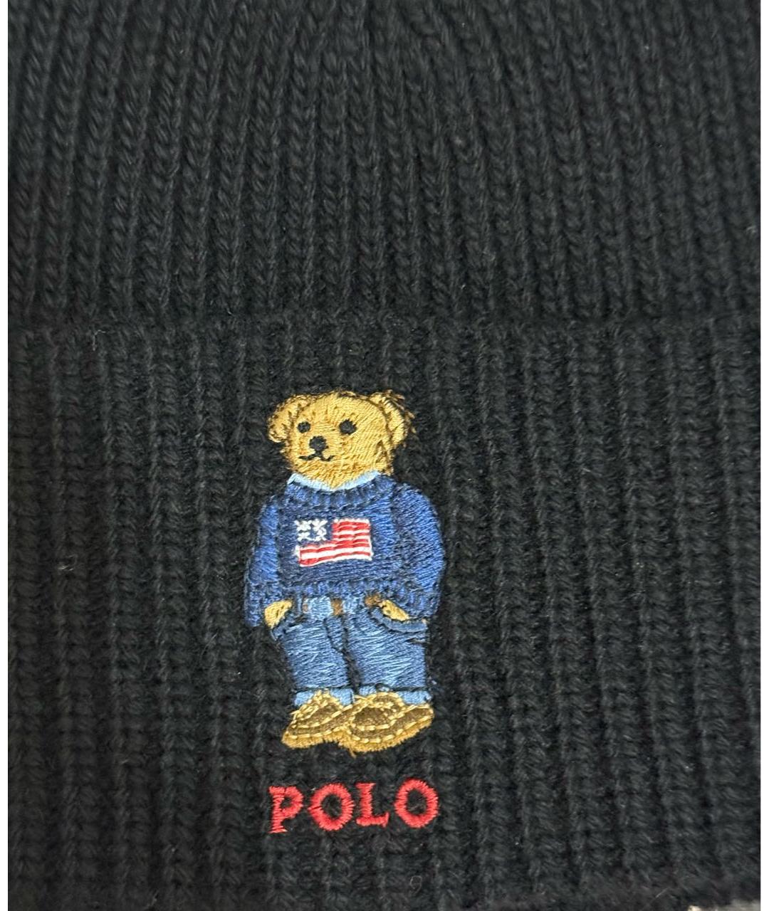 POLO RALPH LAUREN Черная шерстяная шапка, фото 3