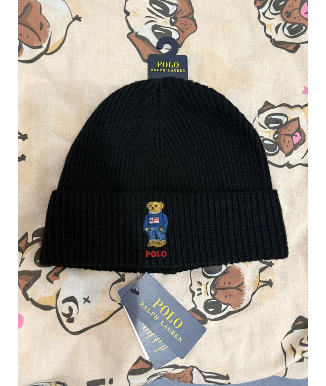 POLO RALPH LAUREN Черная шерстяная шапка, фото 5