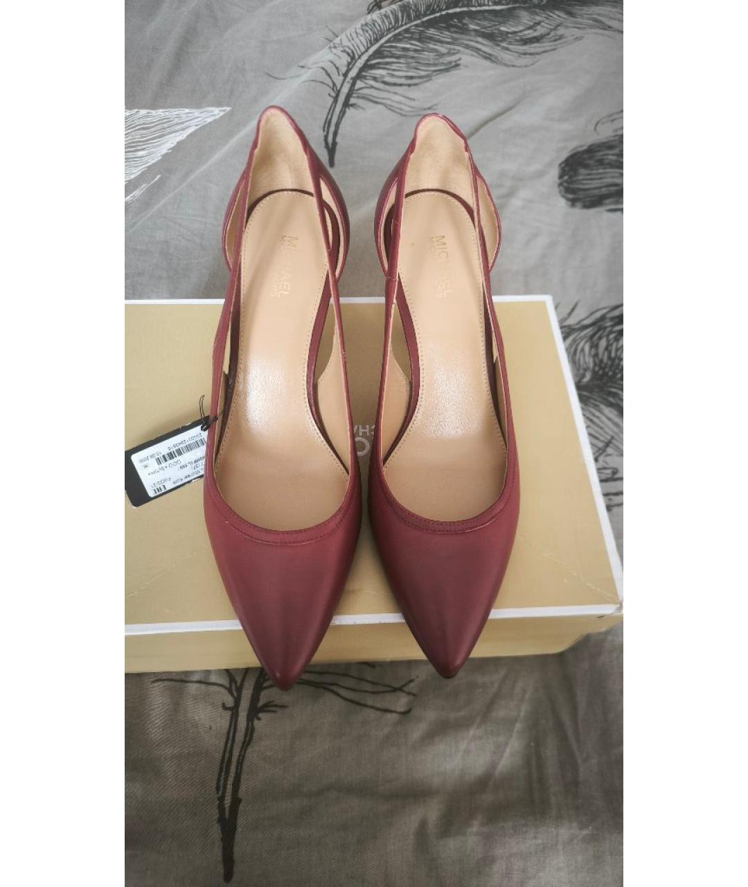 MICHAEL KORS Бордовые кожаные туфли, фото 2