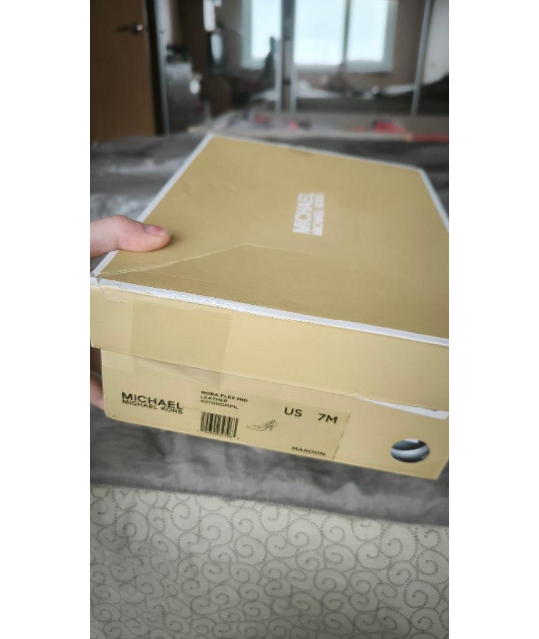 MICHAEL KORS Бордовые кожаные туфли, фото 6