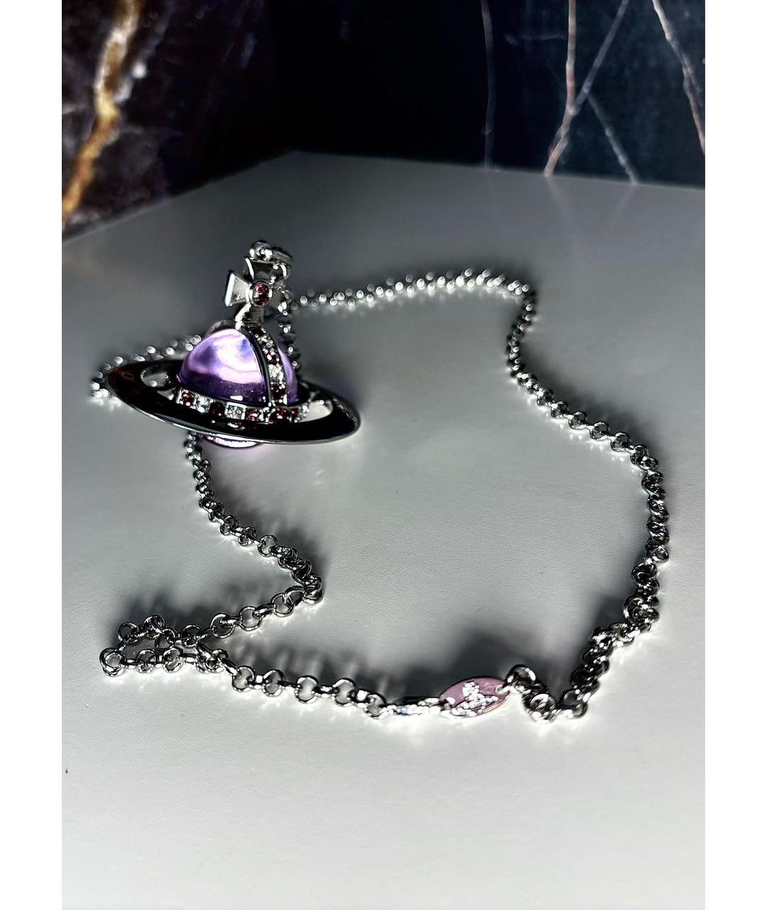 VIVIENNE WESTWOOD Фиолетовый с серебряным покрытием кулон, фото 3