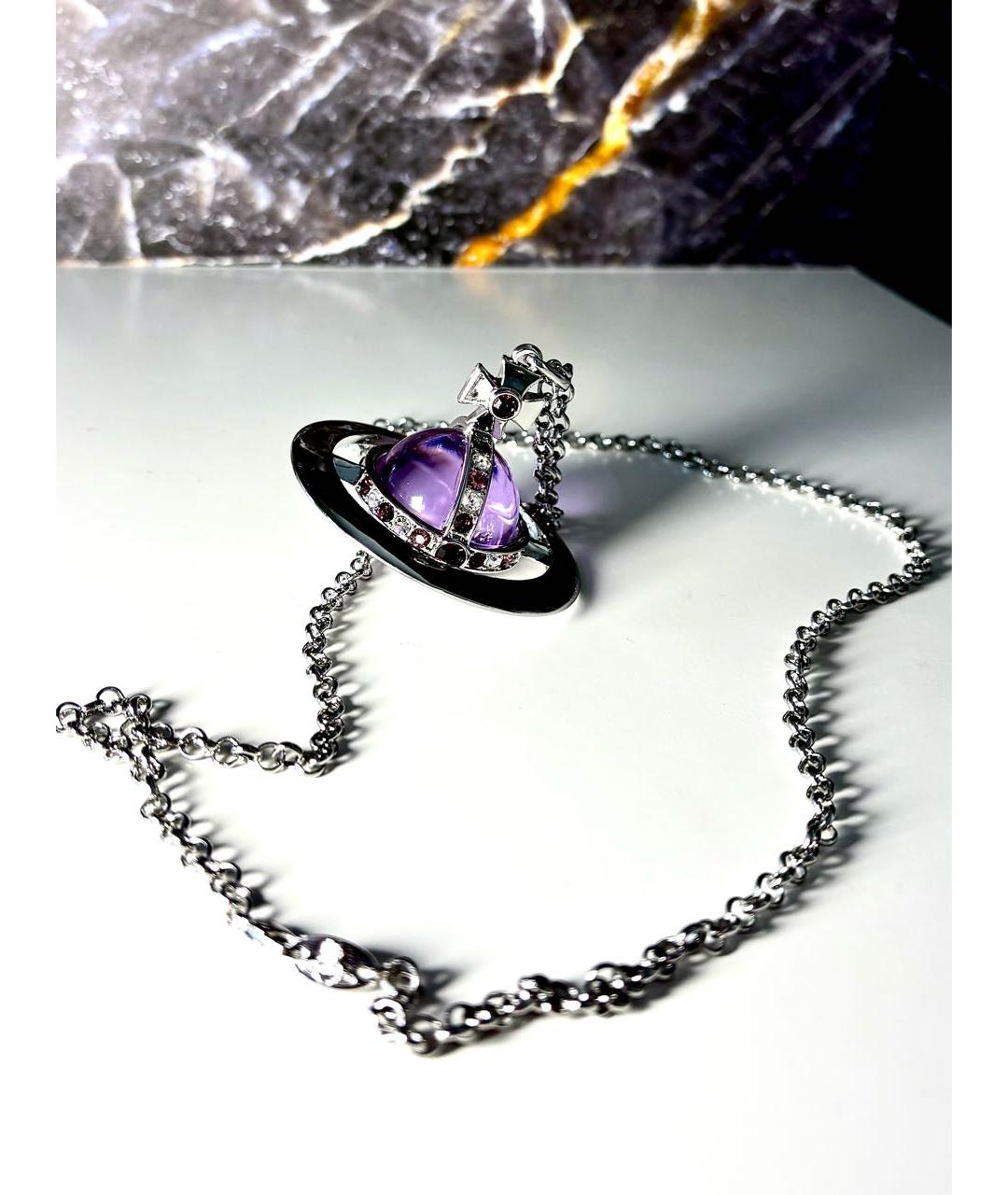 VIVIENNE WESTWOOD Фиолетовый с серебряным покрытием кулон, фото 7