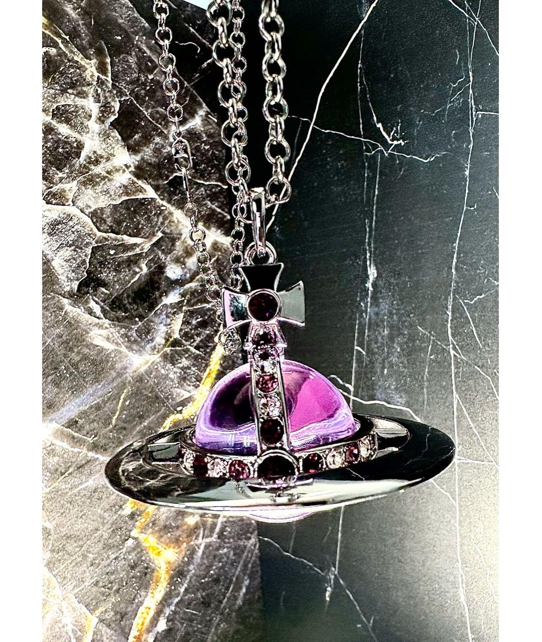 VIVIENNE WESTWOOD Фиолетовый с серебряным покрытием кулон, фото 5
