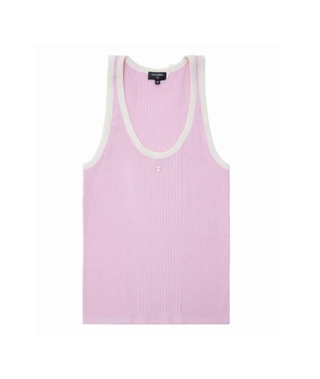 CHANEL Розовая хлопковая майка, фото 1