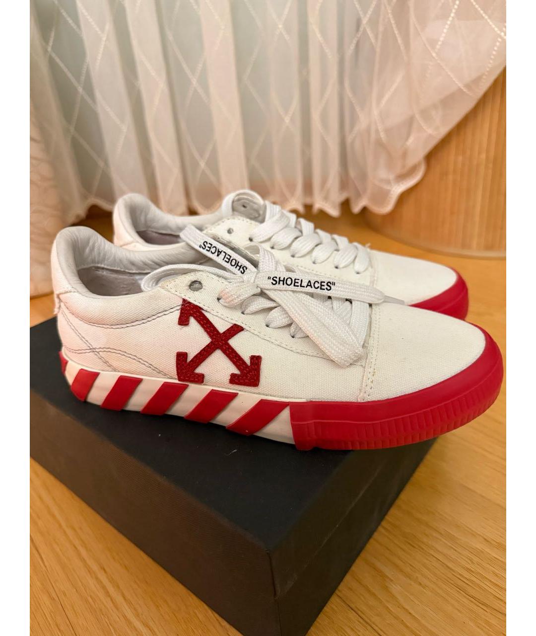 OFF-WHITE Белые текстильные кеды, фото 6