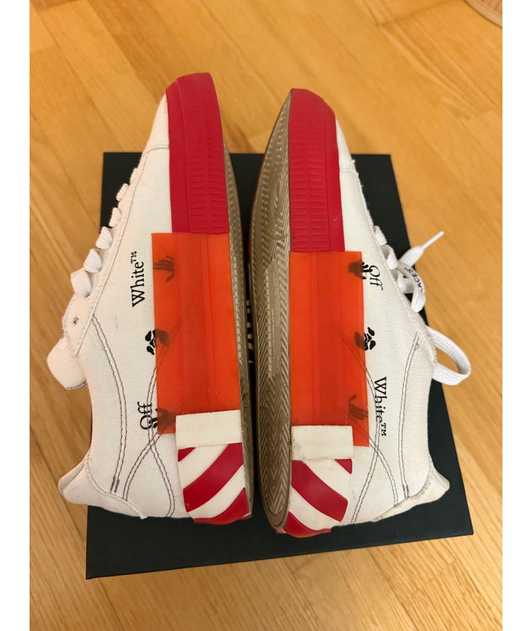 OFF-WHITE Белые текстильные кеды, фото 3