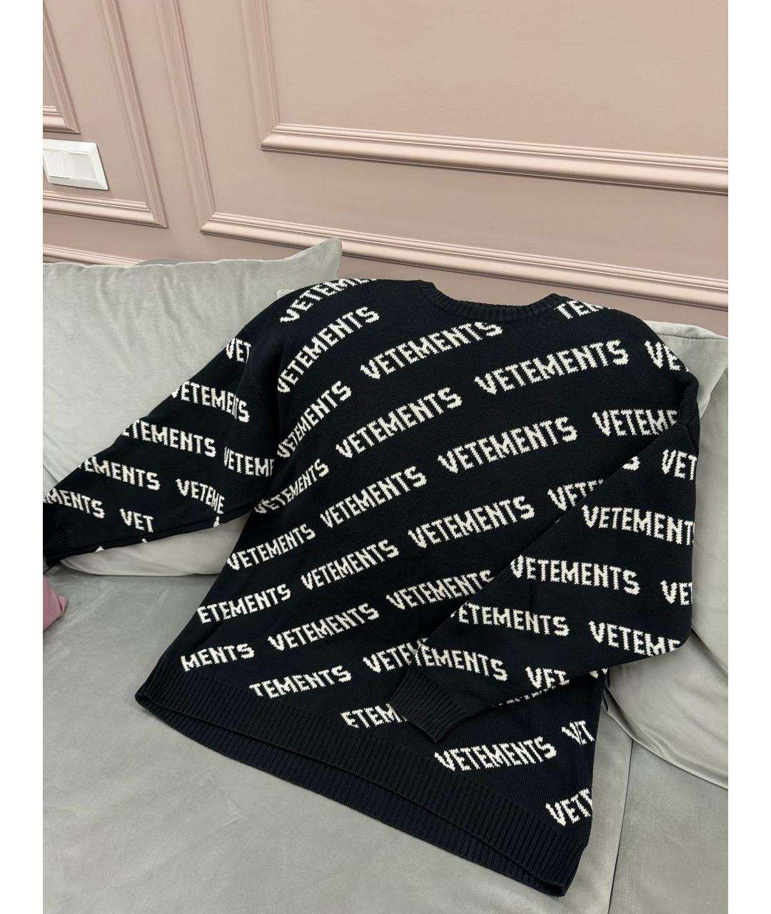VETEMENTS Черный хлопковый джемпер / свитер, фото 3