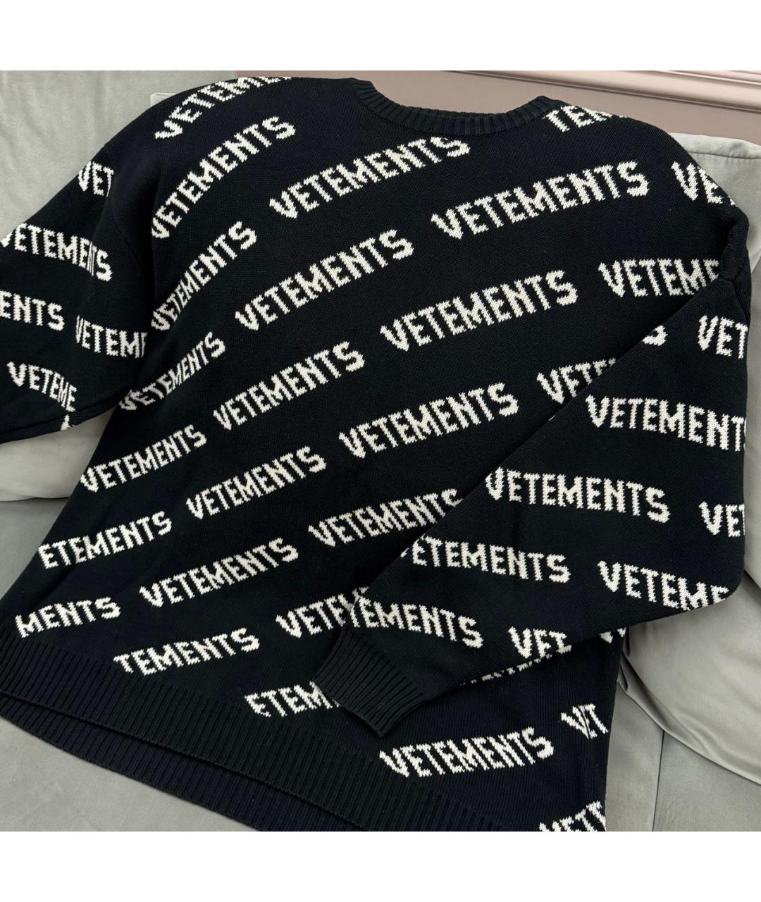 VETEMENTS Черный хлопковый джемпер / свитер, фото 2