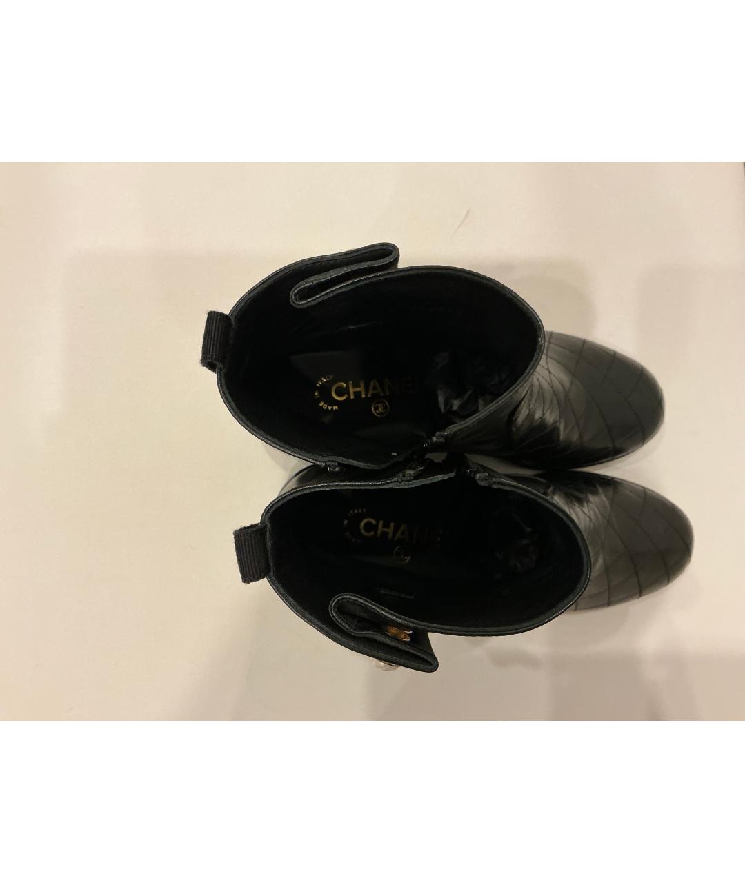 CHANEL Черные кожаные ботинки, фото 7