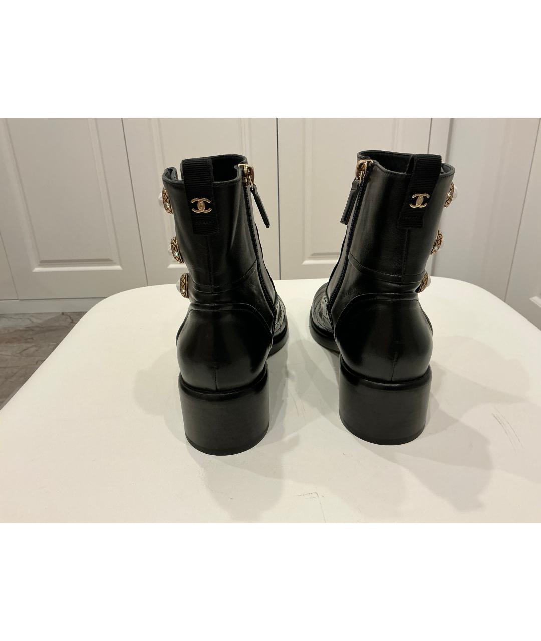 CHANEL Черные кожаные ботинки, фото 2