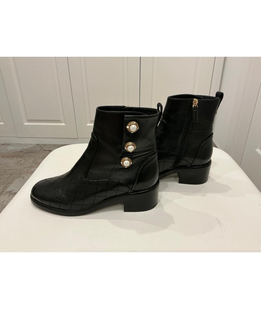 CHANEL Черные кожаные ботинки, фото 8