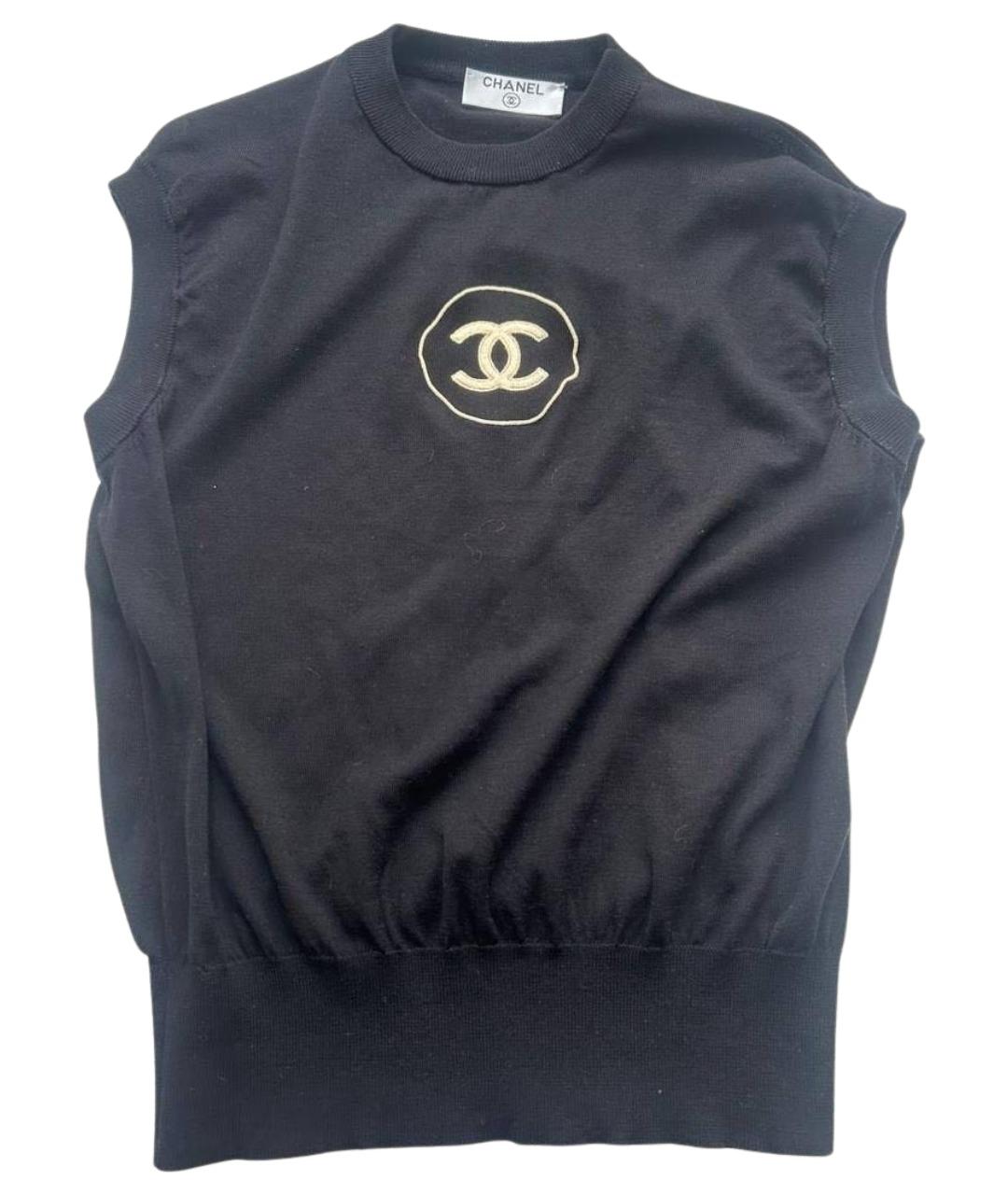 CHANEL Черная шерстяная жилетка, фото 1