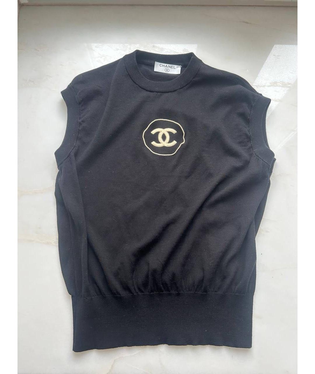 CHANEL Черная шерстяная жилетка, фото 5