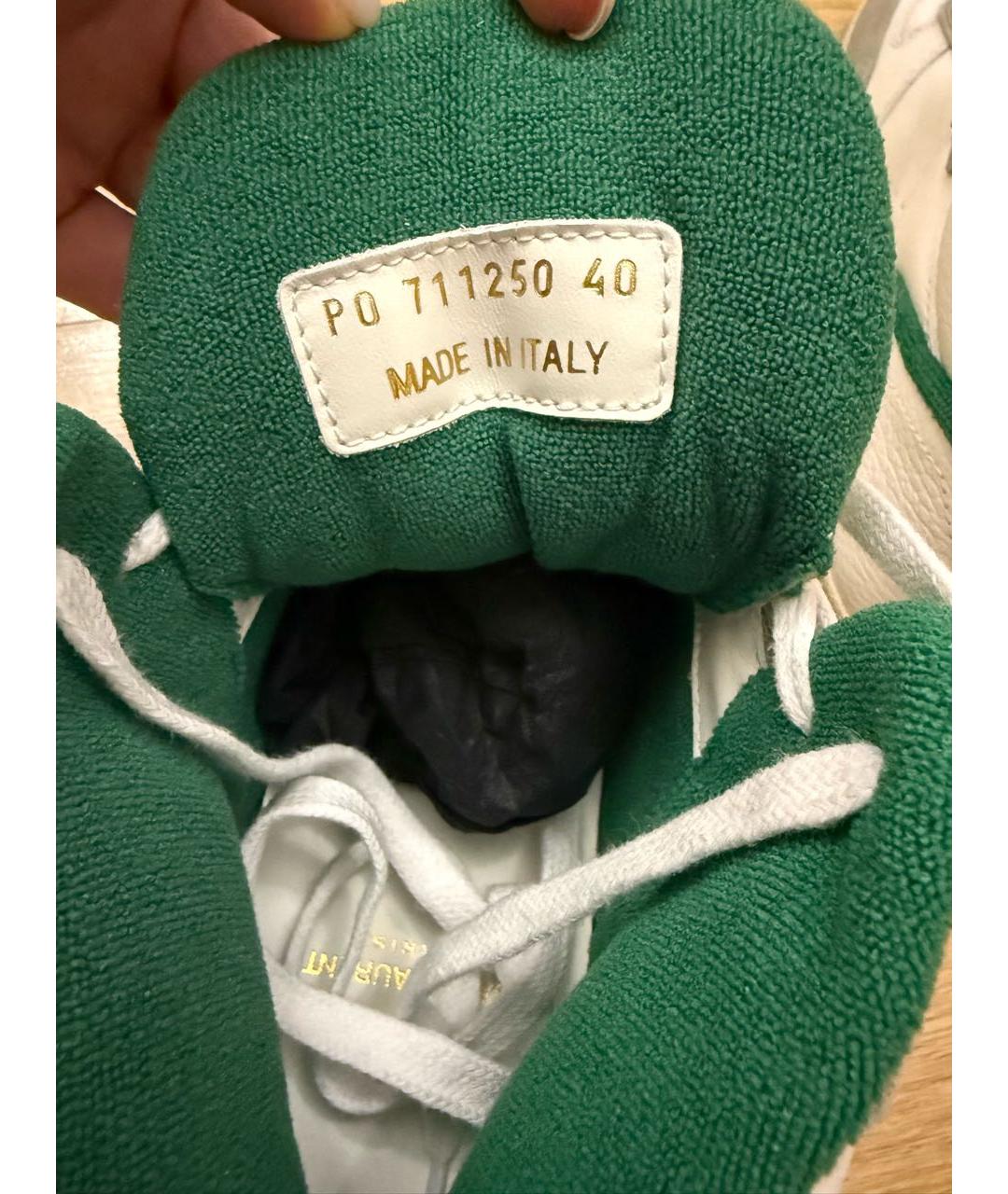 SAINT LAURENT Белые кожаные высокие кроссовки / кеды, фото 5