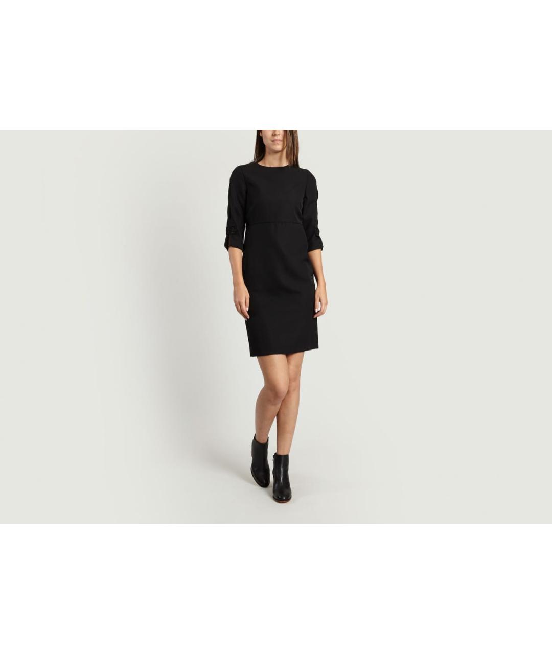 Tara Jarmon Черное шерстяное повседневное платье, фото 7