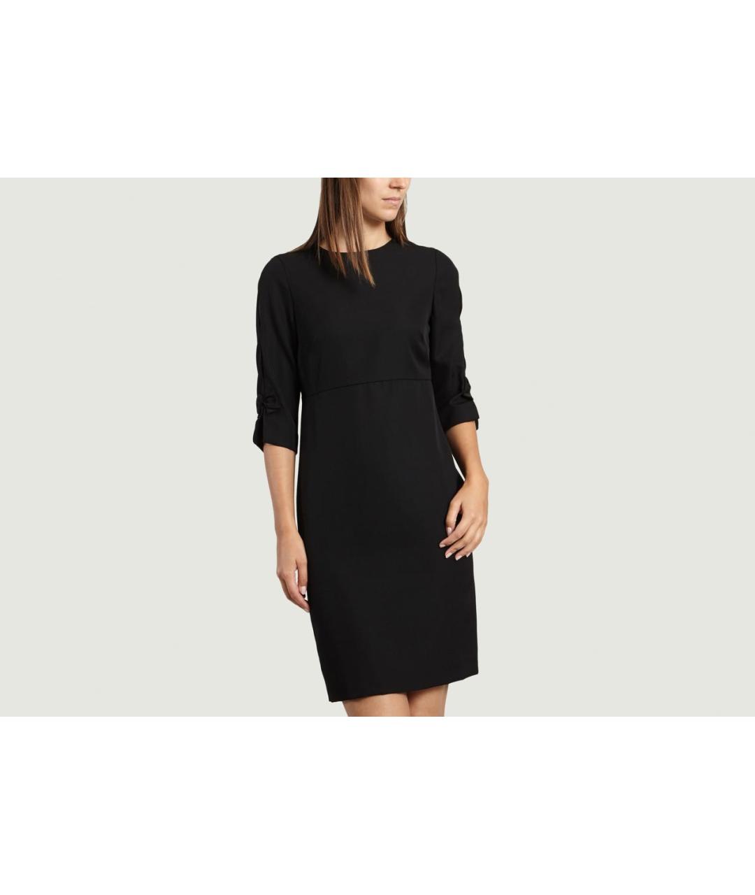 Tara Jarmon Черное шерстяное повседневное платье, фото 6