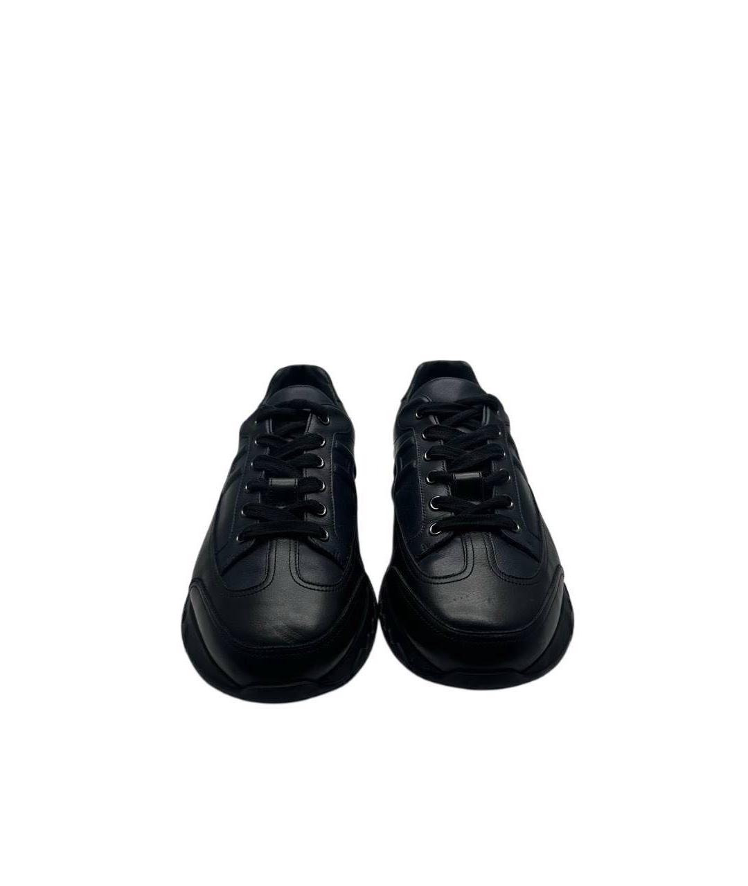 HERMES Черные кожаные низкие кроссовки / кеды, фото 2