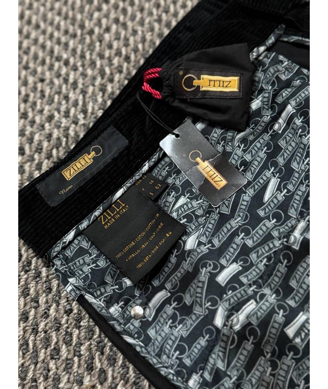 ZILLI Черные хлопковые прямые джинсы, фото 8