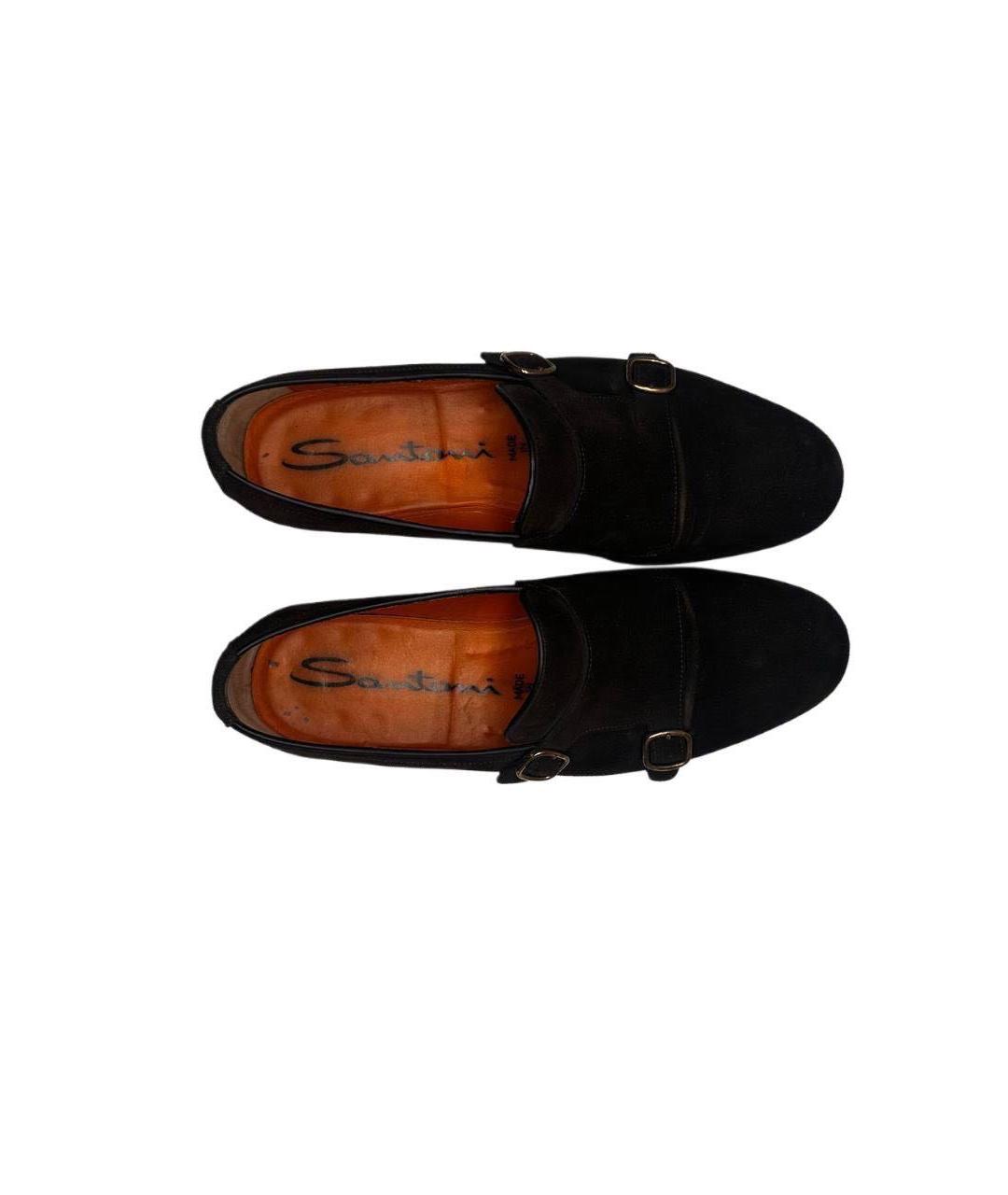 SANTONI Черные замшевые лоферы, фото 3