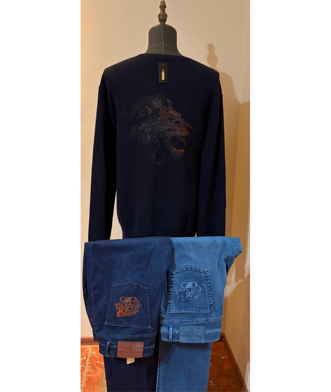 ZILLI Темно-синий кашемировый джемпер / свитер, фото 7