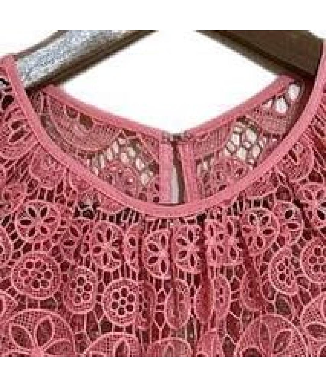 SELF-PORTRAIT Розовое кружевное коктейльное платье, фото 3