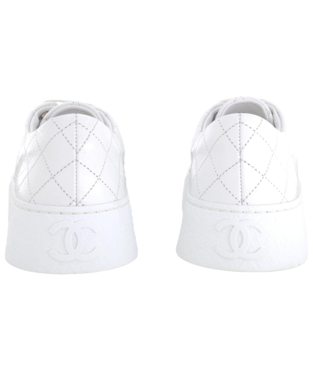 CHANEL Белые кожаные кеды, фото 5