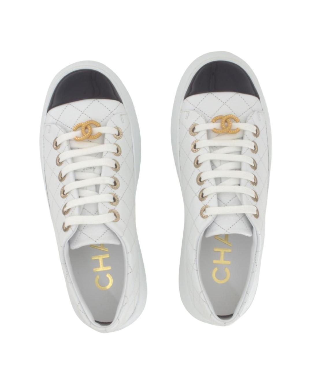 CHANEL Белые кожаные кеды, фото 4