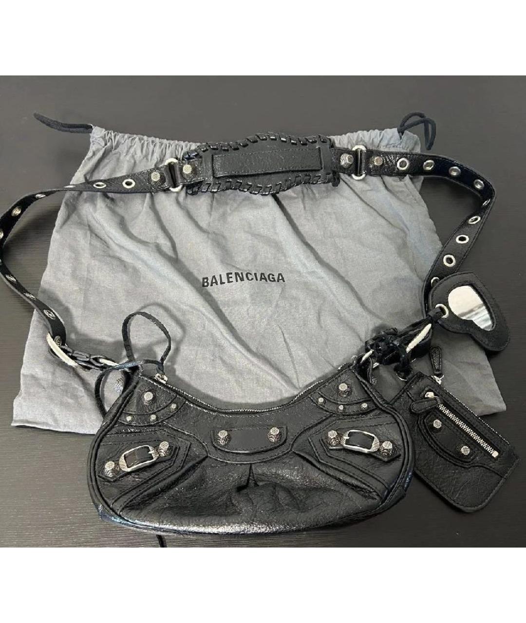 BALENCIAGA Черная кожаная сумка через плечо, фото 8
