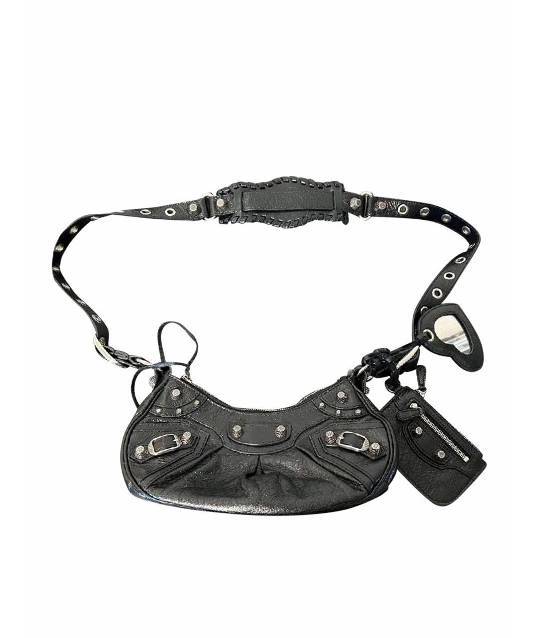 BALENCIAGA Черная кожаная сумка через плечо, фото 1