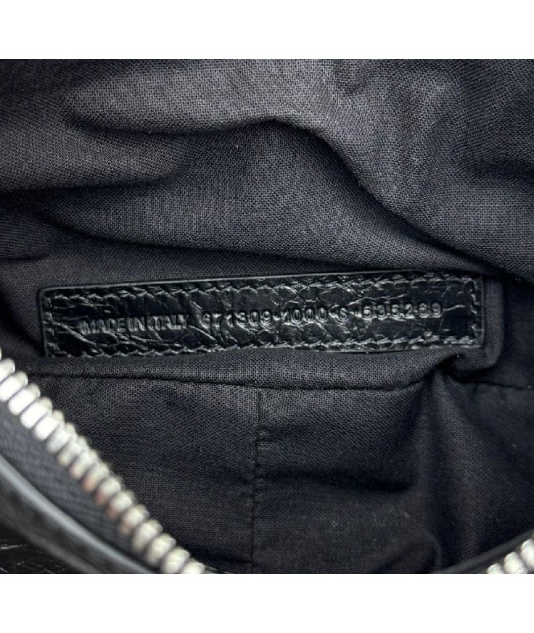 BALENCIAGA Черная кожаная сумка через плечо, фото 6