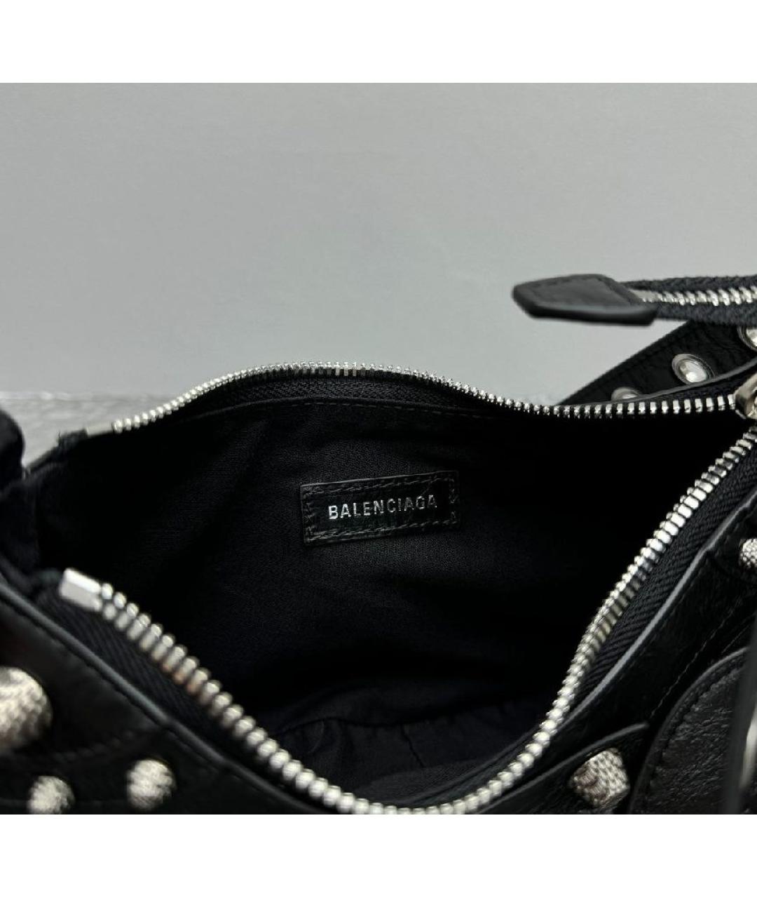 BALENCIAGA Черная кожаная сумка через плечо, фото 4