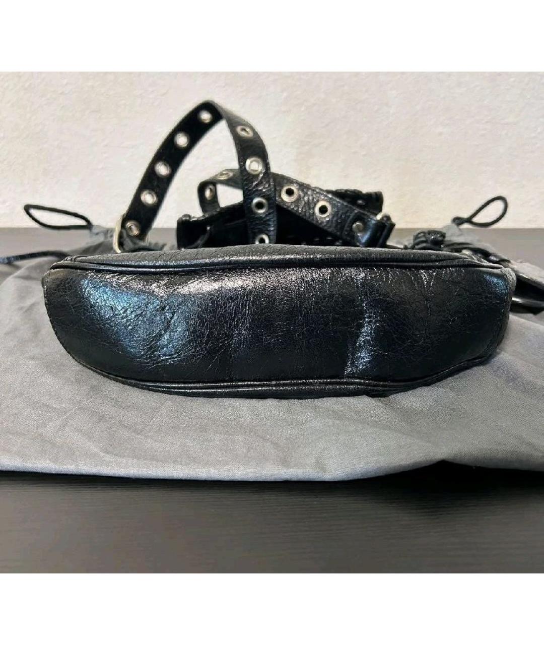 BALENCIAGA Черная кожаная сумка через плечо, фото 5