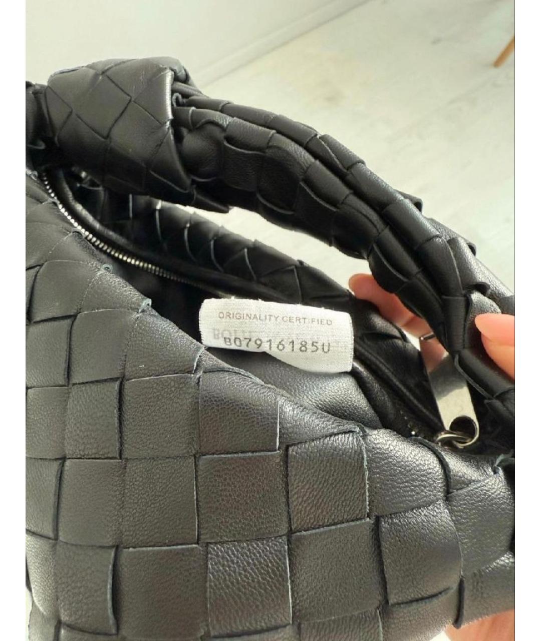 BOTTEGA VENETA Черная кожаная сумка с короткими ручками, фото 4