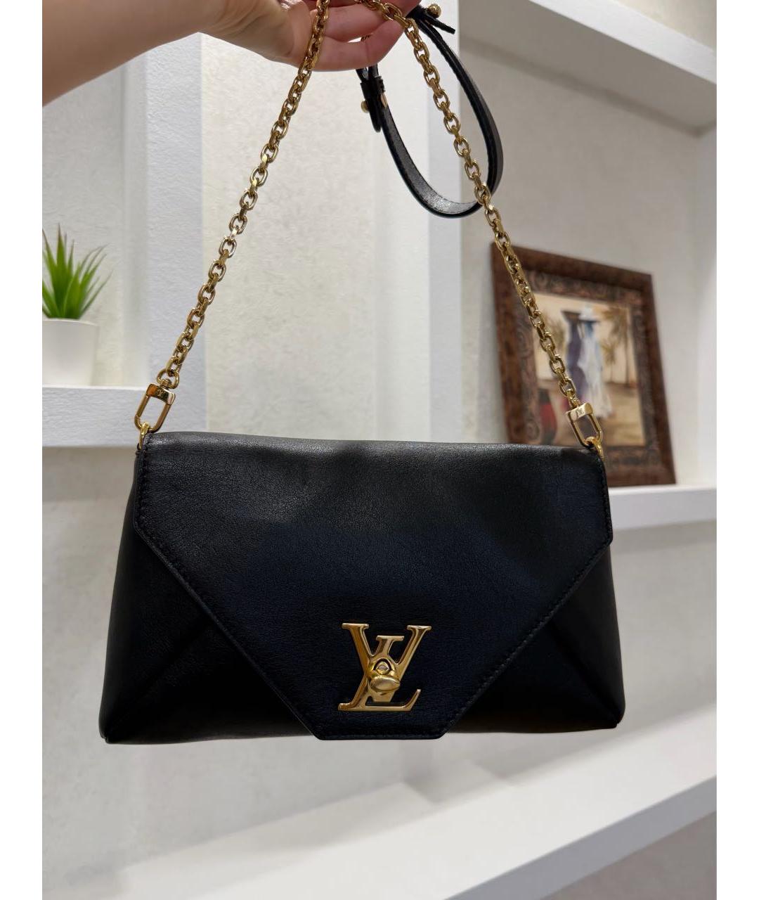 LOUIS VUITTON Черная кожаная сумка через плечо, фото 4