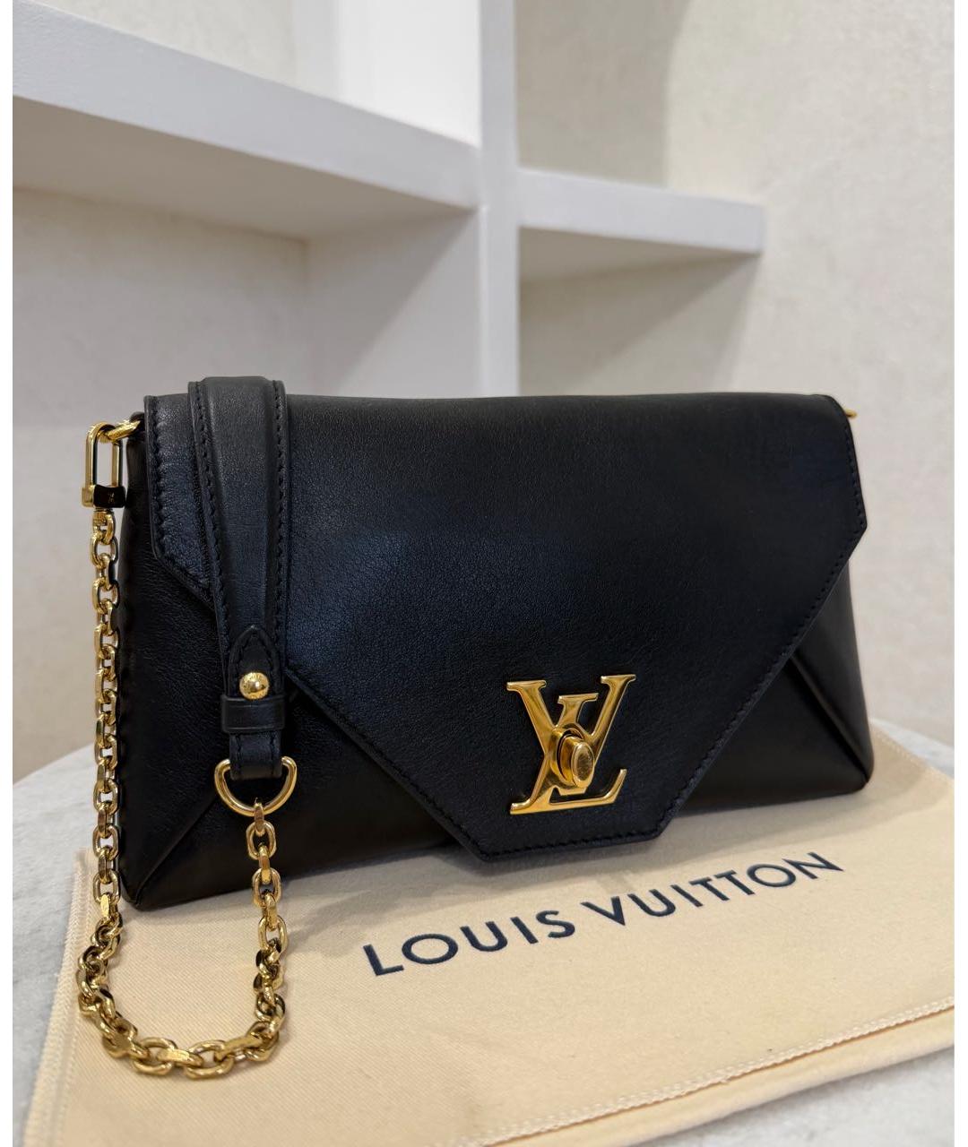 LOUIS VUITTON Черная кожаная сумка через плечо, фото 5