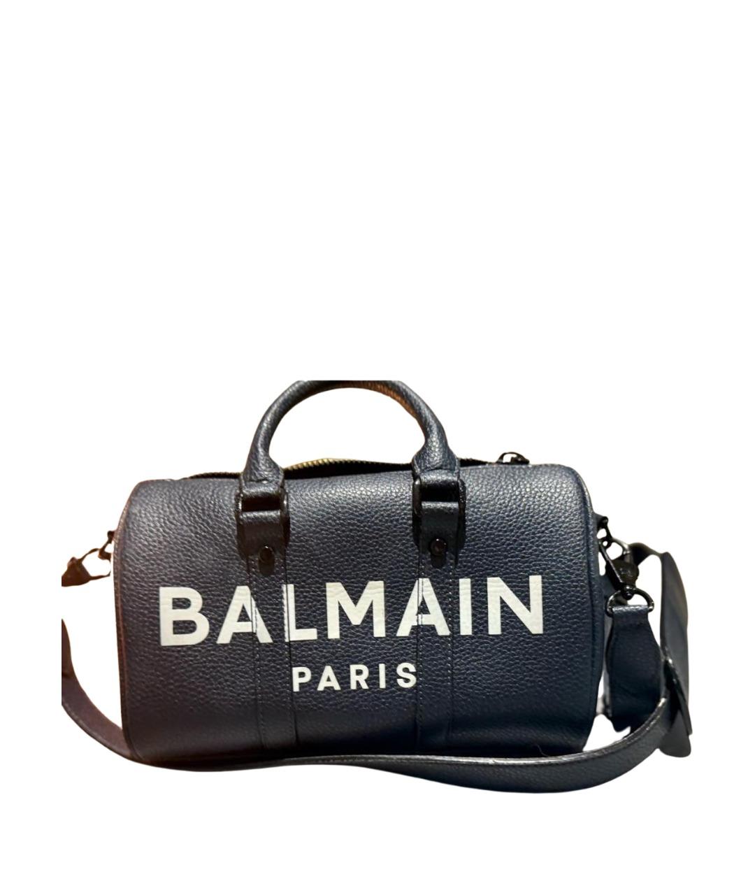 BALMAIN Темно-синяя кожаная сумка через плечо, фото 1