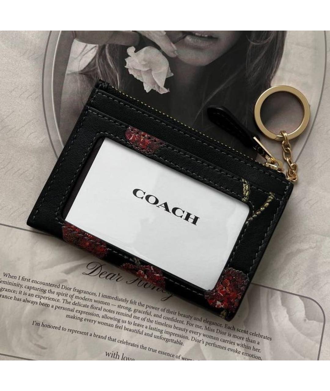 COACH Черный кожаный кардхолдер, фото 3