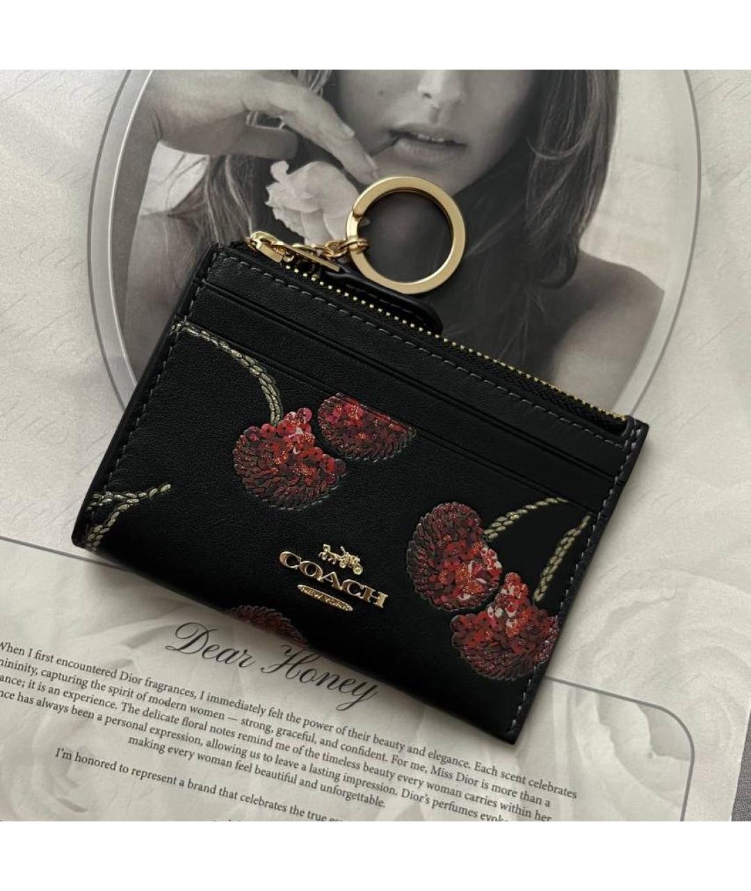 COACH Черный кожаный кардхолдер, фото 2