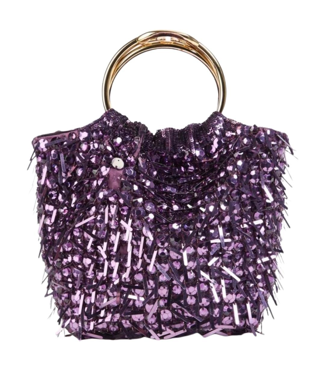 VALENTINO Фиолетовая тканевая сумка с короткими ручками, фото 1