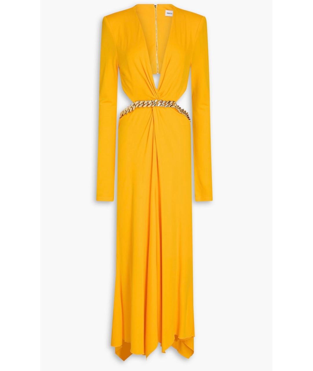 REBECCA VALLANCE Оранжевое вискозное коктейльное платье, фото 4