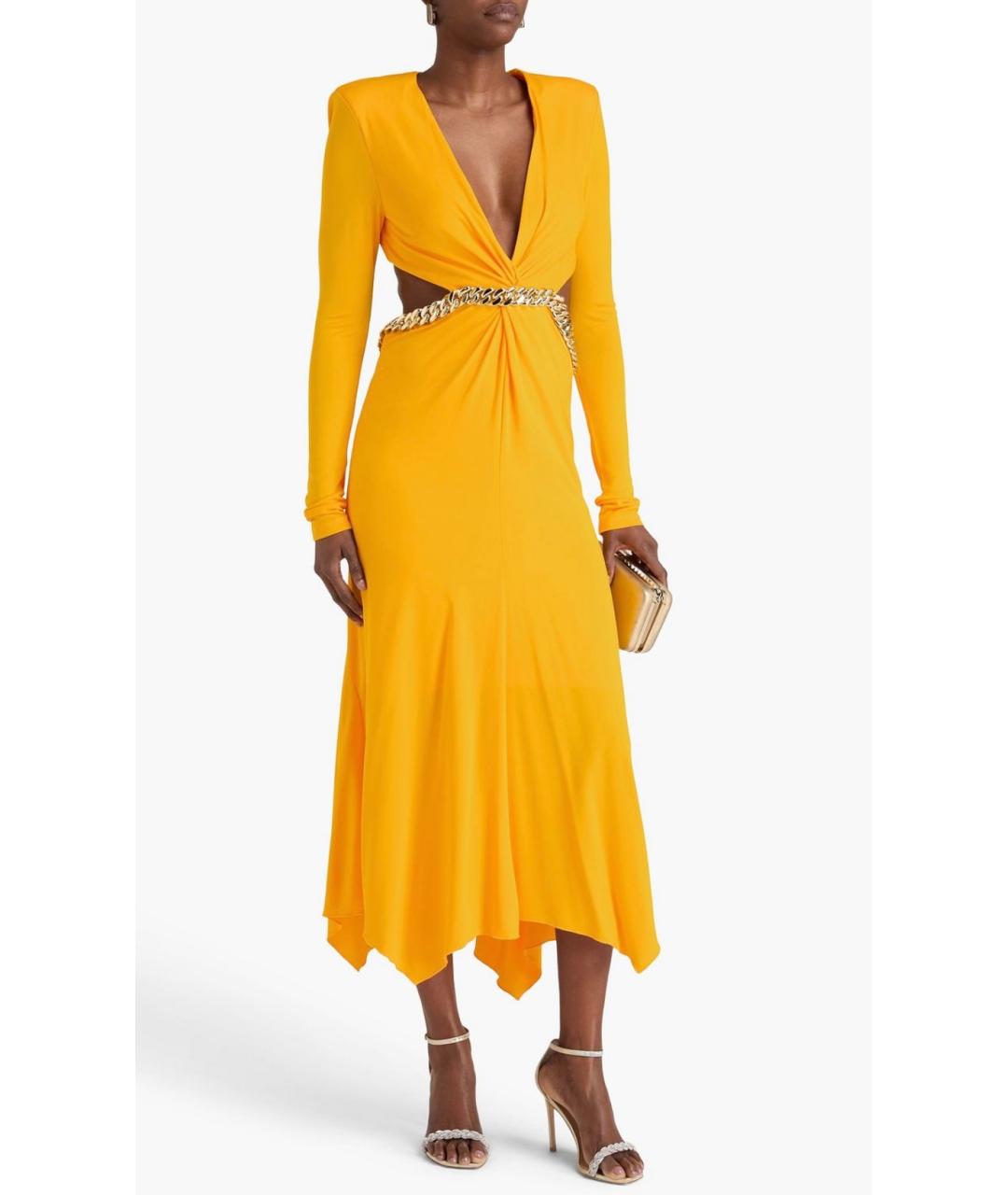 REBECCA VALLANCE Оранжевое вискозное коктейльное платье, фото 2