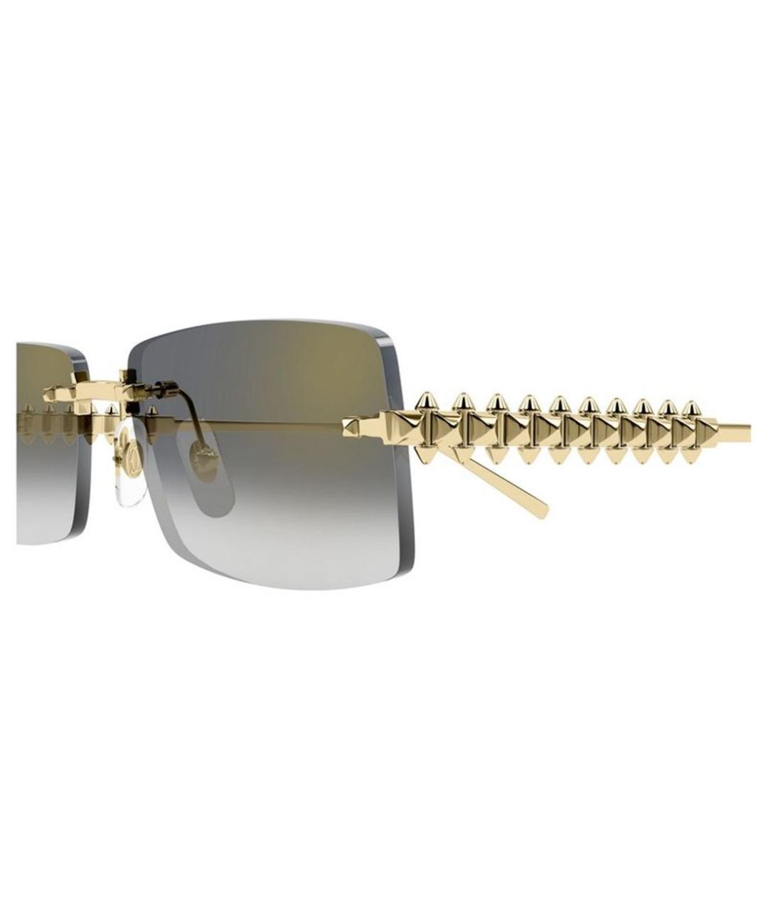 CARTIER Золотые металлические солнцезащитные очки, фото 3